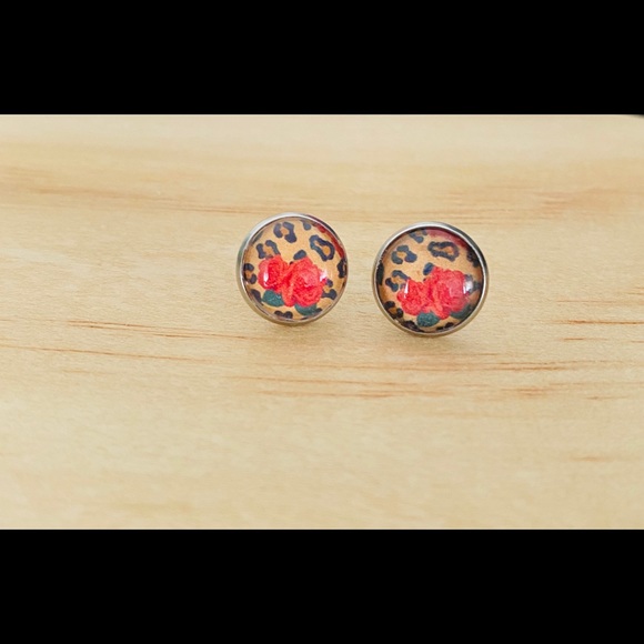 Handmade cabochon earrings. - Picture 4 of 4